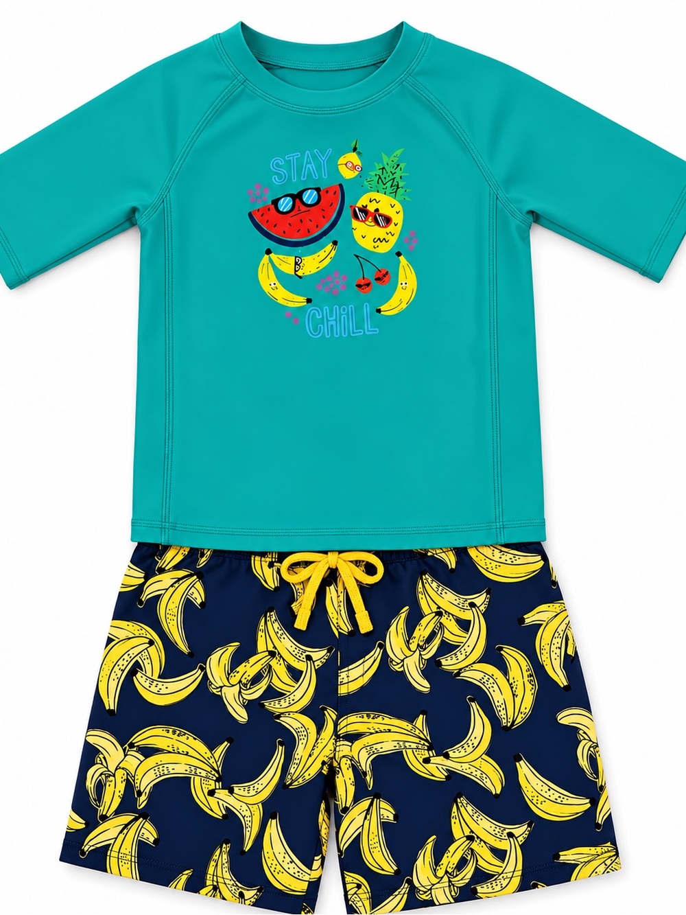 Tucker + Tate UPF 50+ 2-Piece Swim Set, Chill Fruit (Size 4 top/Size 6 shorts)